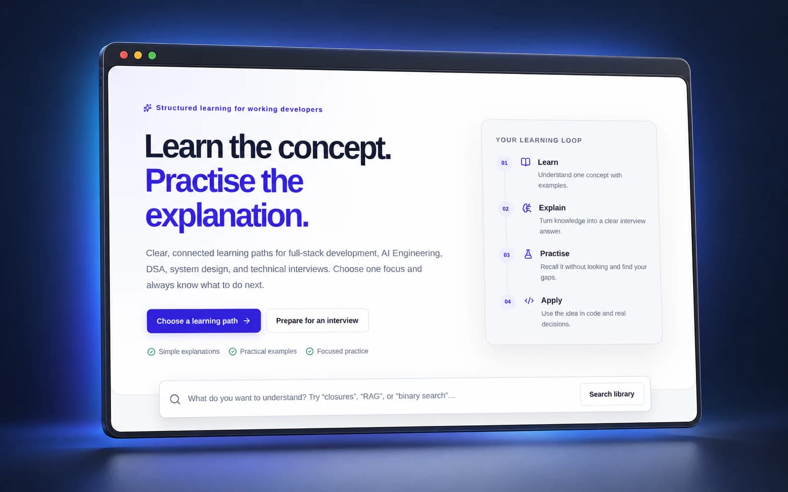 LearnAndCode platform presented in a professional browser mockup