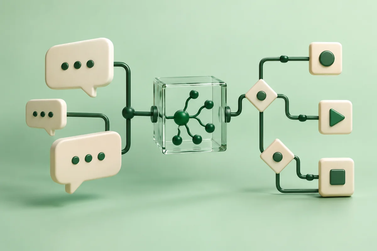 Concept illustration for Conversational Workflow & Decision Platform
